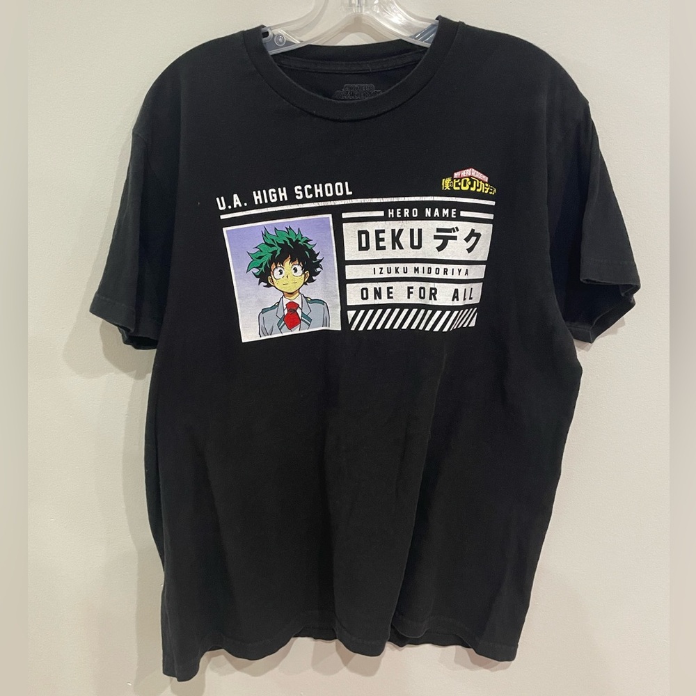 DEKU MIDORIYA IZUKU MY HERO ACADEMIA BLACK T-SHIRT ADULT Large 100% COTTON
